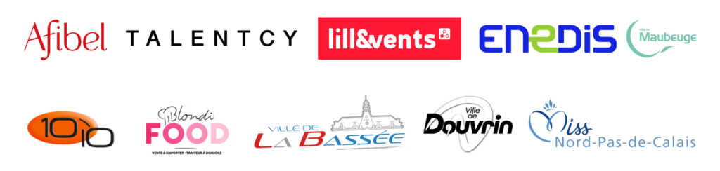 AFIBEL - LILLE EVENTâS - OPTIQUE 1010 - TALENTCY AGENCY - MAIRIE de MAUBEUGE - ENEDIS (210 x 50 mm)